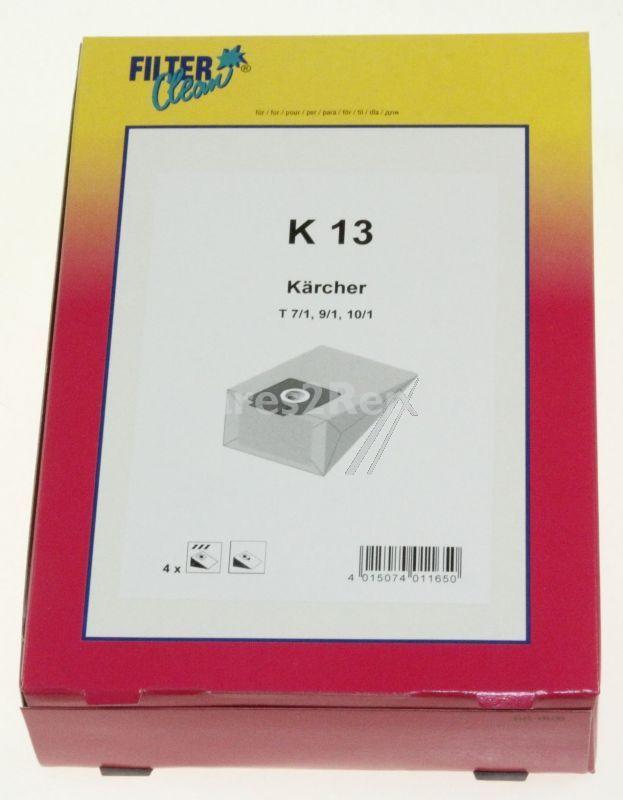 Filterclean Vacuum Cleaner Bags - K13 000789-k Dust Bags X 4 For Karcher T7-1-9-1-10-1