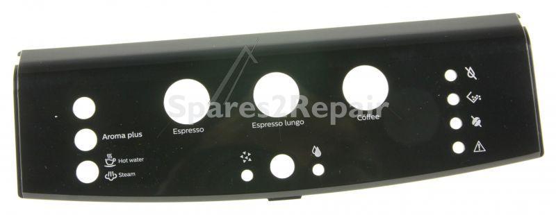Saeco Front Housing - 421944066391 Black Led Front Panel V3 S-scr smr-bp