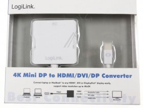 Logilink Display Port Connections - Cv0045a Mini Displayport To Hdmi+dvi+displayport Converter
