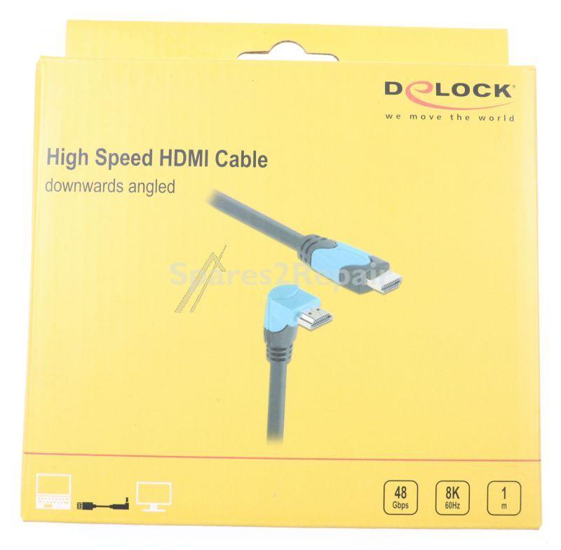 Delock Hdmi Cable - High Speed Hdmi Kabel Stecker Gerade Zu Stecker 90° Unten Gewinkelt 48 Gbps 8k 60 Hz 1 M