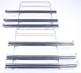 Slider - 17007521 Full Extension Rails 3-fold 3-level Telescopic Oven Rails - Full Extendable Not For Pyrolysis Max 12kg [Bosch Siemens]