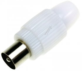 Asci White Coaxial Plug - Kos 3n Coaxial Plug 9,52mm White