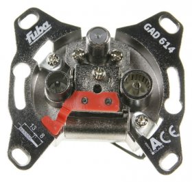Fuba Aerial Outlet Sockets - Gad 614 Durchgangsdose,3-loch,14db,programmierbar