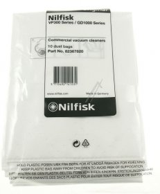 Nilfisk Vacuum Cleaner Bags - 82367820 Synthetic Dust Bag 10l -10 Pcs
