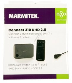 Marmitek Hdmi-switch - Connect 310 Uhd 2.0 Hdmi Auto-switch | 3 On- 1 Off| 4k60 (4:4:4) Uhd | Hdcp 2.2