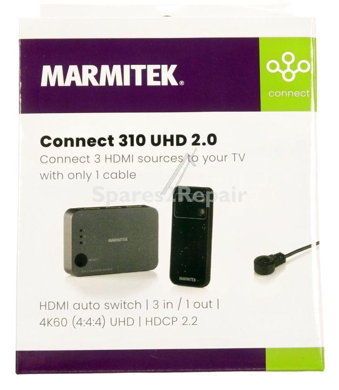 Marmitek Hdmi-switch - Connect 310 Uhd 2.0 Hdmi Auto-switch | 3 On- 1 Off| 4k60 (4:4:4) Uhd | Hdcp 2.2