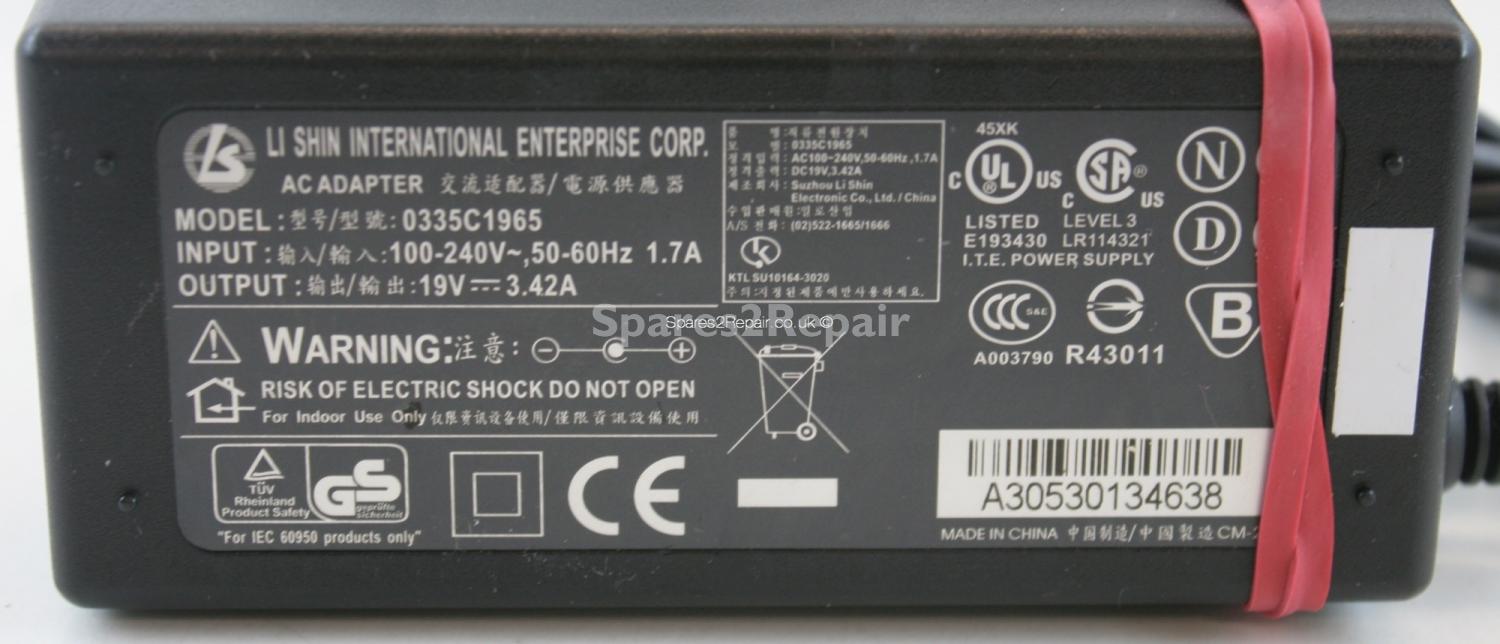 Li Shin - Charger - 0335C1965 - 19V 3.42A (Original)