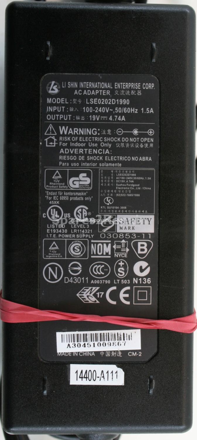 Li Shin - Charger - LSE0202D1990 - 19V 4.74A (Original)