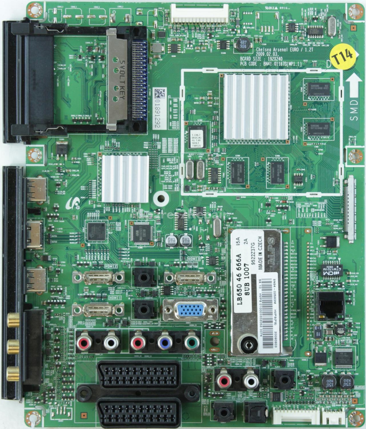 Samsung LE46B652T4W - Main AV - BN94-02583M - BN41-01167B (MP1.1) - Chelsea Arsenal EURO/1.2T
