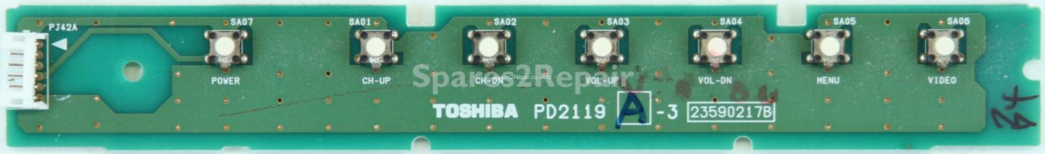 Toshiba 27WL56P - Buttons - PD2119 A-3 - 23590217B (Without Plastic)