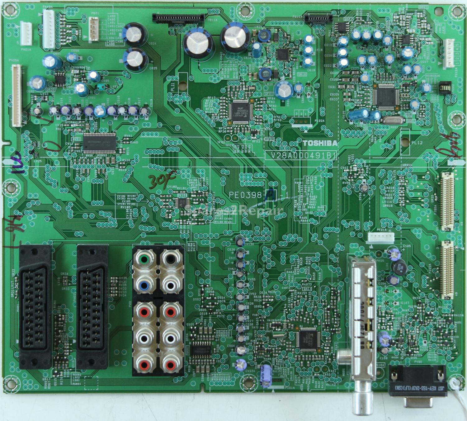 Toshiba 57Z3030D - Main AV - PE0398 A-1 - V28A000491B1 - V28A000496B0 - DS-1107